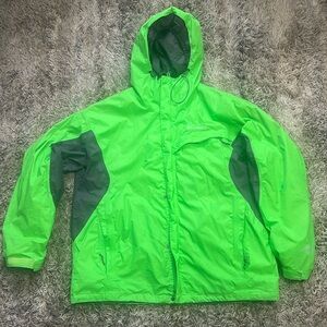 Columbia Sportswear: Men's Nylon Lime Green Windbreaker Jacket Full Zip Size XL
